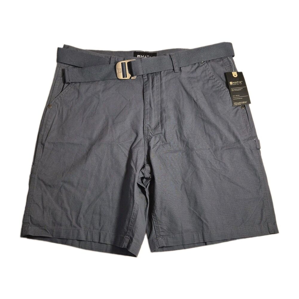 Matix Men's Carpenter Shorts Size 34 Storm Ripstop Belted